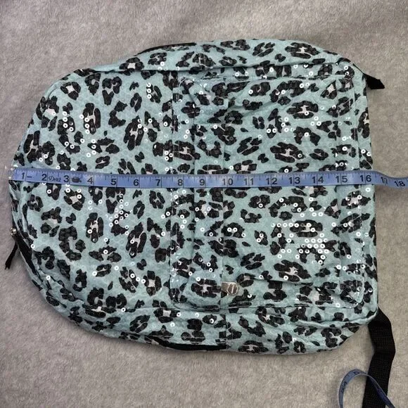 Accessory Innovations 17" Backpack Blue Sequin Iridescent Pad Back Lightweight - Picture 11 of 12